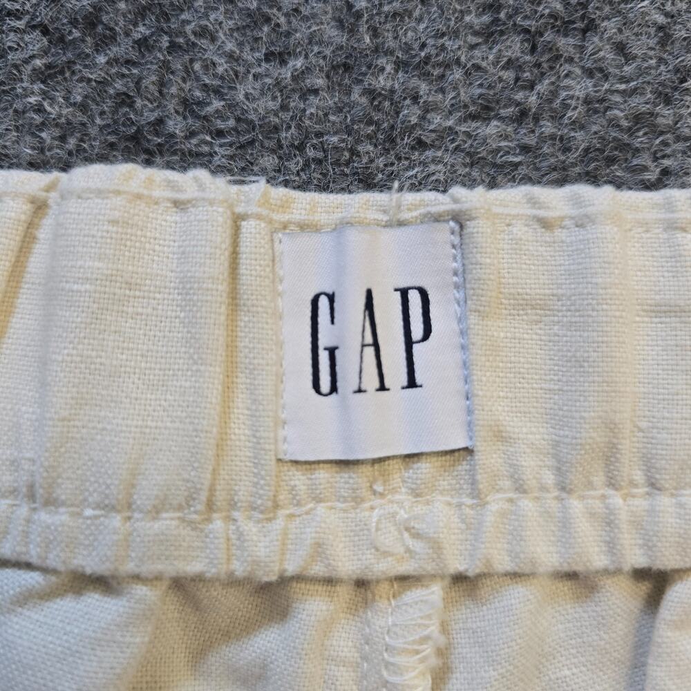 GAP Pants Womens Size Large Off White Straight Leg Linen Blend Cropped Casual - Picture 4 of 12
